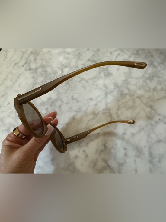 Chloé Mirtha CH0120S Oversized Round Sunglasses Brown Yellow Acetate $340 main image 8